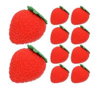 KICHOUSE 100 Pezzi Gomma Mini Fragola Rossa Morbida Resistenti per Studenti Portatile per Scuola Ufficio Casa