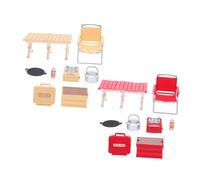 KICHOUSE 12 Mobili da Cucina e Barbecue da Giardino in Scala Giocattolo da Campeggio per e Decorazioni per Giardini Fatati