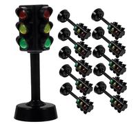 KICHOUSE 12 Pezzi Giocattolo del semaforo Lampada lattina Avvertimento Luce del Faro Mini semaforo Fermare Il Giocattolo della Luce semaforo Giocattolo Segnali stradali Giocattolo ABS