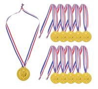 KICHOUSE 12 Pezzi Medaglie con Nastro Dorate Gioco Sportivo Premiazioni Festa Compleanno Regali