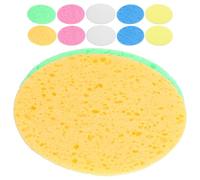 KICHOUSE 12 Spugne Ovali per Pulizia Viso in Cellulosa, Spugnetta Esfoliante e Struccante Delicata, Set da Viaggio Multicolore per Detersione Quotidiana e Rimozione Trucco