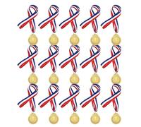 KICHOUSE 15 Medaglie D’Oro per con Numero e Nastro Confortevole Medaglie Premio Sportive in Metallo per Gare di Calcio Basket e Scuola Materna Set da 15 Pezzi per Competizioni e Feste