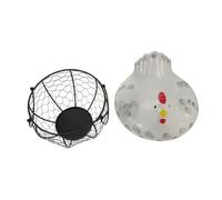 KICHOUSE 1pezzi Cestino Portauova Forma Di Pollo Ceramica e Contenitore Decorativo Per Uova e Snack Cucina Per Frutta e Oggetti Domestici Design Unico e Funzionale Per La Casa