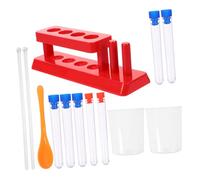 KICHOUSE 1Set Accessori per Esperimenti Scientifici per Kit Completo con Provette Rack Misurino e Cucchiaio Campionatore Strumento Educativo per Apprendimento