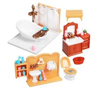 KICHOUSE 1Set Bagno Miniatura per Casa delle Accessori per Doccia Sicura e Compatta Include Lavabo e Mini