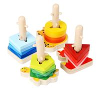 KICHOUSE 1Set Giocattoli Legno per Anni Puzzle Forma Colorati per Sviluppo delle Competenze Motorie Educativo Sicuro