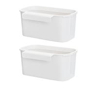 KICHOUSE 2 Pezzi Cestino per Rifiuti Sospeso da Cucina in Pp Resistente Bianco, Contenitore Portaoggetti Salvaspazio per Ante Armadio, per Cucina e Dormitorio