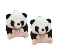 KICHOUSE 2 Pezzi portachiavi panda arredamento da appendere in peluche ciondoli di peluche adorabile ciondolo per borsa Keeychain decorativo portachiavi bambola di pezza stoffa