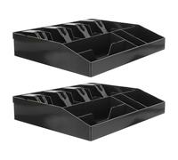 KICHOUSE 2 pezzi Vassoio per Contanti Multi-grid Inserto Cassetto Registratore Cassa Compatto e Salvaspazio Organizer Banconote e Monete per Negozi e Supermercati