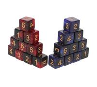 KICHOUSE 20 pezzi Dadi in Acrilico con Numeri Design Stellato Bicolore Scintillante Dadi da Tavolo Sei Facce per Giochi di Carte Strategia e Attività Educative