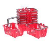 KICHOUSE 20 Pezzi Mini Cestino della Spesa per in Plastica Rossa Piccolo Cestino della Spesa in Miniatura per Bambine Dai 4 AI 5 Anni Giocattolo per Giochi di Finzione e Negozi di