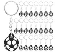 KICHOUSE 24 Pezzi Portachiavi Calcio Creativi con Ciondolo Pallone da Calcio Pz PVC Portachiavi Sportivi Leggeri e Portatili per Chiavi Auto e Borse Bomboniere e Regali per Feste di