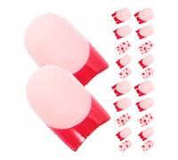 KICHOUSE 24 Pezzi Unghie Finte Corte a Copertura Totale Forma Cuore in Plastica, Unghie Finte Premere Sull’unghia per Donne e Adolescenti, Nail Art San e Uso Quotidiano