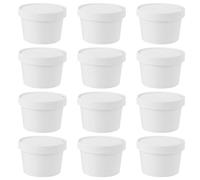 KICHOUSE 25 set Coppette Gelato Usa e Getta Coperchio Bicchieri Carta Alimentari Pratici per Dessert e Contenitori per Cibi Resistenti e Sicuri per Uso Alimentare