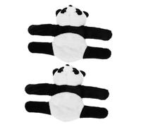 KICHOUSE 2pezzi Braccialetti Schiaffo Panda in Peluche Morbido Accessorio Animale Imbottito Decorativo Per Feste Leggeri e Compatibili Per Design Sicuro e Confortevole