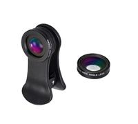 KICHOUSE 2Pezzi Clip per Smartphone Grandangolare e Macro Kit Professionale per Fotografie Nero