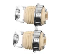 KICHOUSE 2pezzi Portalampada in Ceramica Attacco Vite Sostituzione Per Lampade Ricambio Kit Riparazione Per Candelabri