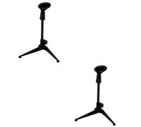KICHOUSE 2pezzi Supporto Microfono Con Treppiede Stabile Supporto Da Tavolo Per Live Singing e Conferenze Clip Inclusa Design Pratico e Portatile Per Uso Domestico e Professionale