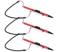 KICHOUSE 3 Penne Stilo per Touchscreen Resistive e Capacitive Penna per Scrittura a Mano su Tablet e Smartphone con Supporto Ergonomico Stilo Rosso con Corda Anti-Perdita per Dispositivi