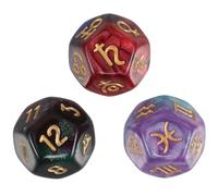 KICHOUSE 3 pezzi Dadi Divinatori Dualcolor con Simboli Zodiacali per Giochi di Tarocchi e Analisi Costellazioni Accessori da Gioco da Tavolo Stellar