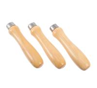 KICHOUSE 3 pezzi Manico per lima per legno: accessorio per utensili con impugnatura in legno e ghiera in metallo per la sostituzione dei manici di lime per la lavorazione del e dei metalli.