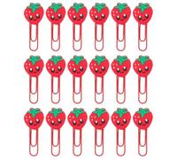 KICHOUSE 30 Pezzi Graffette Creative a Forma di Fragola in Pvc, Segnalibri Graffetta Colorati per Ufficio e Scuola, Clip Multiuso Resistenti per Documenti e Agenda