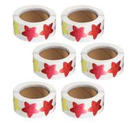 KICHOUSE 3000 Adesivi Stella per Ricompensa in Lamina Scintillante Adesivi Autoadesivi Multicolore a Rotolo per Tabella delle Ricompense Scuola e Ufficio Decorazione Motivazionale Fai da