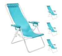 KICHOUSE 4 mini sedie da spiaggia: mobili in miniatura per casa delle bambole - sedie da spiaggia pieghevoli realistiche per lavori fai da te, decorazioni per la casa e scene all'aperto