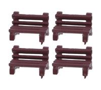 KICHOUSE 4 panchine per casa delle bambole: accessori decorativi per giardino delle fate - mobili in miniatura - sedia decorativa da parco, per villaggio, treno, terrario, paesaggio