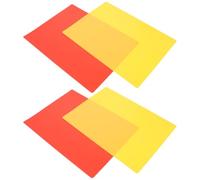 KICHOUSE 4 Pezzi Cartellino Extra Large per Giudice Rosso e Giallo in Plastica Resistente alla Piegatura Bordi Arrotondati per Eventi Sportivi All'aperto