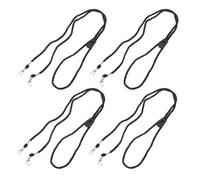 KICHOUSE 4 pezzi di cinturini anti-smarrimento per guanti: cordino per guanti da sci, cordino per da bambino con clip per sport e attività sulla neve - Clip porta invernali per climi freddi, nero