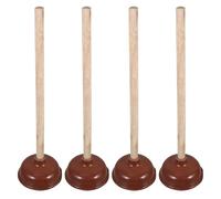 KICHOUSE 4 Pezzi di sturalavandini - Aiuto Idraulico Manuale - Sturalavandini a Tazza - in Gomma con Manico Lungo per lavello da Cucina, Bagno, WC, Doccia, Vasca da Bagno