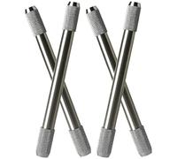 KICHOUSE 4 Pezzi Estensori per Matite in Metallo a Doppia Punta Supporto per Matite Artistiche Corte Impugnatura Antiscivolo Strumento di Allungamento per Disegno Acquerelli e Hobby