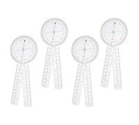 KICHOUSE 4 pezzi Goniometro Angolare Righello Angoli Alta Precisione Plastica Resistente per Studenti e Disegno Strumento Misurazione Angolo Trasparente con Scala Chiara e Durevole