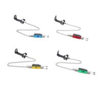 KICHOUSE 4 Pezzi Indicatore Abboccata Silenzioso per Pesca a Pesce con Catena Flessibile Senza Luce Allarme Tensione Canna da Pesca con Clip in Fiume e Lago 4pcs (Rosso+Verde+Blu+Giallo)