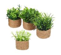 KICHOUSE 4 Pezzi Miniature Dollhouse Potted Plants Realistic Simulation Plant Ornaments For Mini Garden Decor Compact Bonsai Models For Creative Micro Landscape Displays