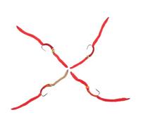 KICHOUSE 4 Pezzi Mosca Eschetta San Juan Realistica per Trota in Acqua | Rosso, Acciaio al Carbonio, Riutilizzabile, per Laghi e Fiumi, , per Pescatori