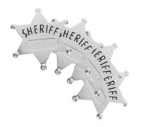 KICHOUSE 4pezzi Distintivo Sei Punte in Per Feste Western Decorazioni Per Feste Da Cowboy Oggetti Per Travestimenti e Cosplay