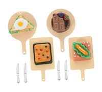 KICHOUSE 4Sets Mini Miniatura per Pizza Sandwich e Dolci per Casa Giochi Ruolo Educativo per Decorazione Cucina