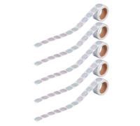 KICHOUSE 5 Rotoli Etichette Adesive Circolari Olografiche Brillanti Stickers Rotondi Autoadesivi per Confezioni Regalo Decorazione Commerciale e Organizzazione Facili da Rimuovere e