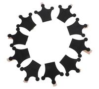 KICHOUSE 50 Mini Lavagne Sospese in Legno con Clip a Corona Nera, Etichette Cancellabili per Cestini e Segnaposto, Riutilizzabili per Eventi, Buffet e Organizzazione Ufficio