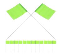 KICHOUSE 50 pezzi Bandiere Segna Giardino da Esterno con Aste in Acciaio Resistenti Marcatori per Irrigazione e Delimitazione Prato da Verde Luminoso per Uso Multiplo