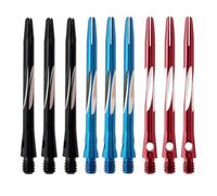 KICHOUSE 6 Pezzi Aste per Freccette in Alluminio incise aste Medie con Filettatura steli Professionali Colorati Nero Rosso Blu Verde Oro per stabilità e precisione ottimale