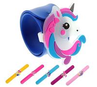KICHOUSE 6 Pezzi Bracciali Da Cartone Animato Braccialetti Luminosi Braccialetti Per Bande Di Schiaffi Di Unicorno Regali Di Festa Favore Del Partito Gel Di Silice