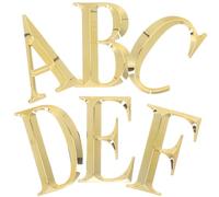 KICHOUSE 6 Pezzi Lettere in Resina per Porta Targhetta Indirizzo, Lettere 3d Resistenti e Pratiche, per Uffici e Garage, Colore Oro, Stile Moderno e Semplice