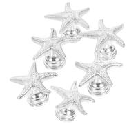 KICHOUSE 6 Pezzi Maniglie per Mobili a Forma di Stella Marina in Lega di Zinco Argento, Impugnatura Confortevole e Finitura Liscia per Armadi e Cassetti, per Progetti di Restauro Mobili