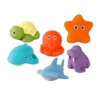 KICHOUSE 6Pezzi Giocattoli Acquatici Colorati per Bagnetto Del Giocattoli Striduli per Bagno con Indicatore Temperatura e Design Animali Dei Cartoni Animati Sicuri