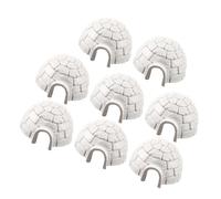 KICHOUSE 8 Pezzi Igloo Figurina Igloo Miniature Di Casa Delle Bambole Di Natale Mini Mini-igloo Ghiaccio Piccola Imbarcazione Per La Ghiacciaia Resina Bianca