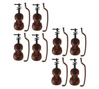 KICHOUSE 8 Pezzi Violino Da Casa Delle Bambole Violino Con Archetto Mini Giocattoli Casa Delle Bambole in Legno Strumenti Musicali Mini Casa Delle Bambole Musicale Plastica Antico Delicato