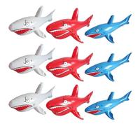 KICHOUSE 9 Pezzi Giocattoli Squalo Gonfiabile in PVC per Animali Marini Galleggianti per Piscina e Spiaggia Set Decorativo Resistente per Feste Estive e Compleanni